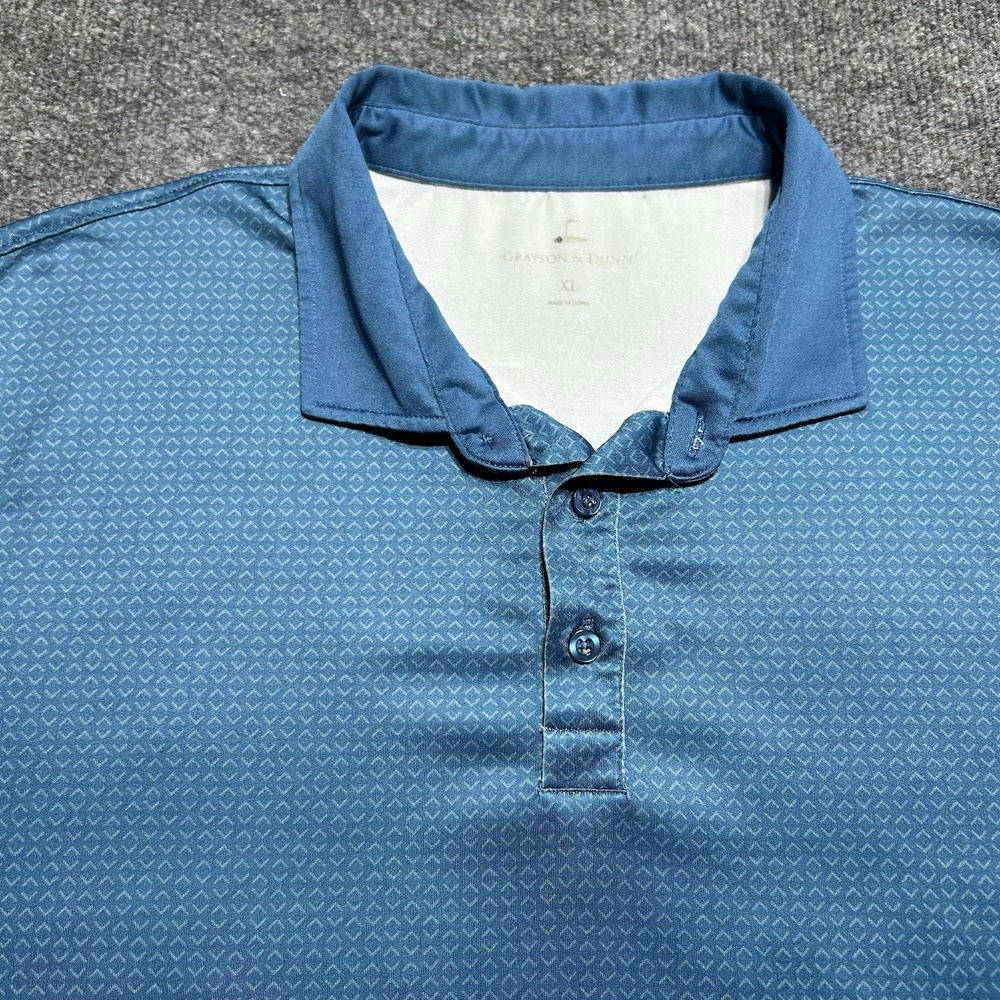 Grayson & Dunn Mens XL Polo Golf Shirt Blue Performance Collared Pullover - Picture 2 of 8